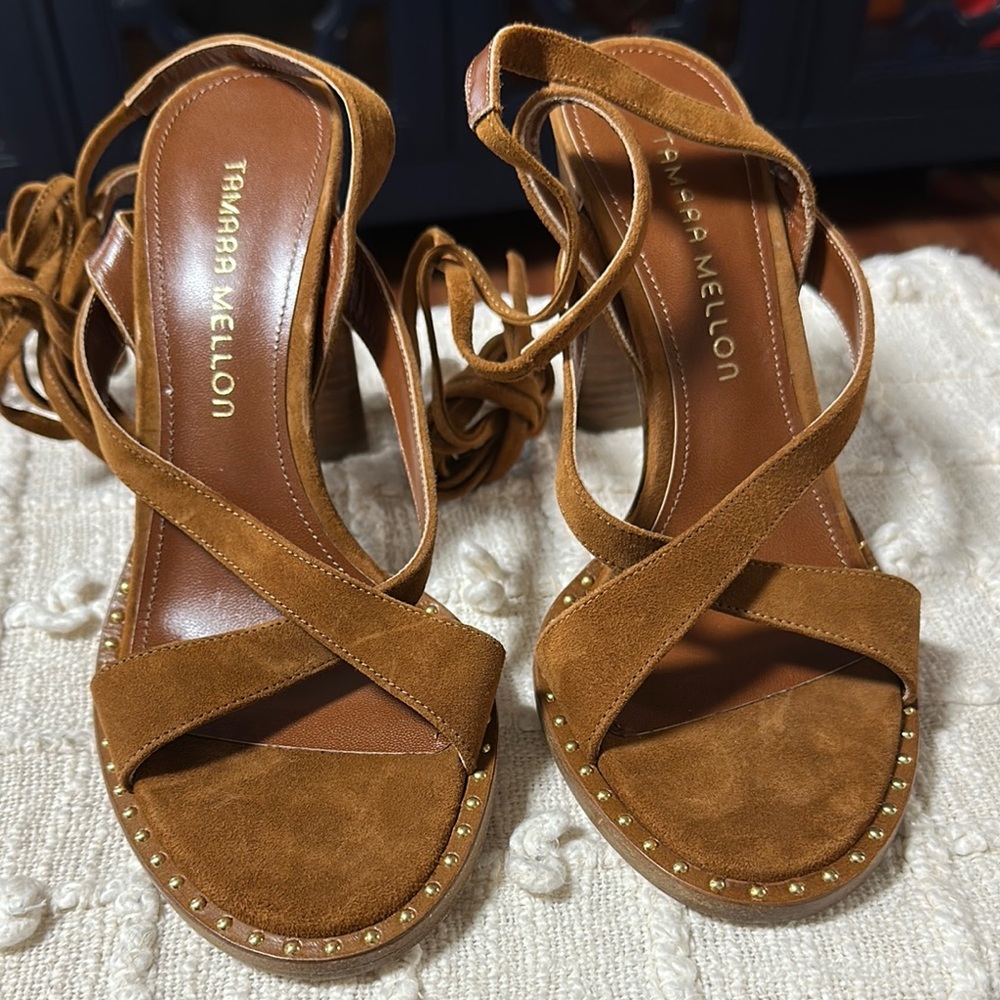 Tamara Mellon Brown Strappy Sandals